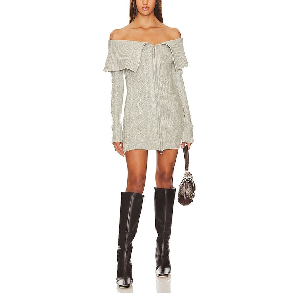 Camila Coelho Cozy Grey Caelia Mini Dress Size XXS